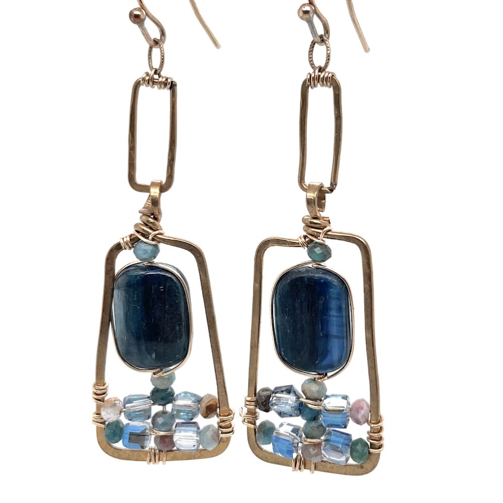 Kyanite Cobble Stone Earrings